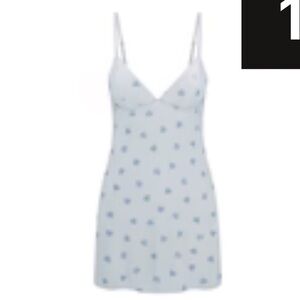 SKIMS Silver Heart-Patterned Slip Dress